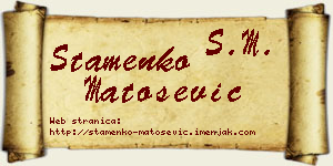 Stamenko Matošević vizit kartica